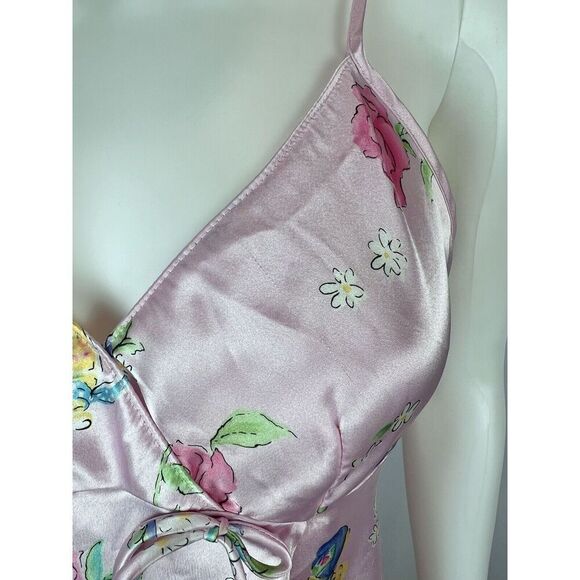 Secret Treasures Medium Pink Floral Sleeveless V-Neck Midi Nightgown Dress - Picture 3 of 8